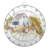 Monhegan Cottage J Kilburn Dartbord (Voorkant)