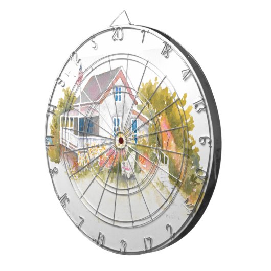 Monhegan Cottage J Kilburn Dartbord (Voorkant Rechts)