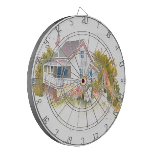 Monhegan Cottage J Kilburn Dartbord (Voorkant Links)