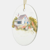 Monhegan Cottage J Kilburn Keramisch Ornament (Links)
