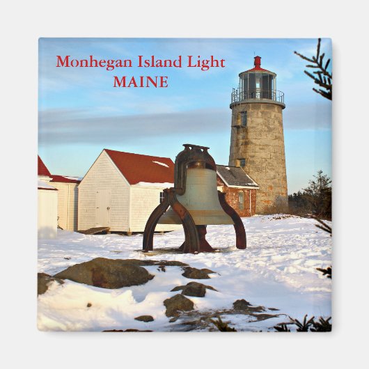 Monhegan eiland licht, Maine magneet (Voorkant)