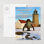 Monhegan Island Lighthouse, Maine ansichtkaart Briefkaart (Voorkant / Achterkant)
