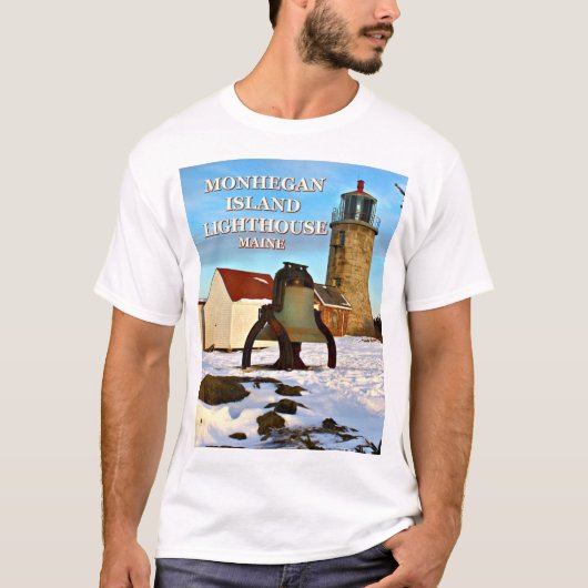 Monhegan Island Lighthouse, Maine T-Shirt (Voorkant)
