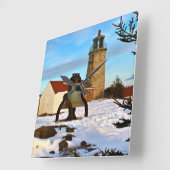 Monhegan Island Lighthouse, Maine Vierkante Klok (Hoek)