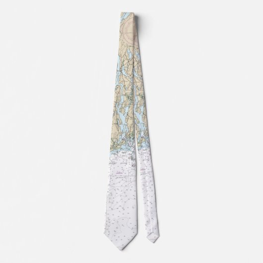 Monhegan Island Maine Nautical Navigation Chart Stropdas (Voorkant)