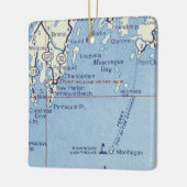 Monhegan Lighthouse Map Keramisch Ornament (Links)