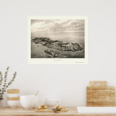 Monhegan, ME Panoramic Map - 1896 Poster (Keuken)