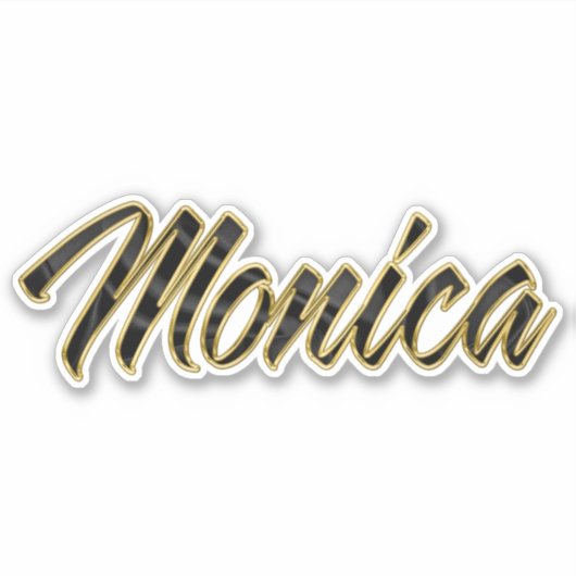 Monica black gold Lettering Aufkleber Sticker (Voorkant)