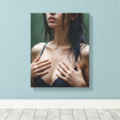 Monica in de regen canvas afdruk (Insitu (Houten vloer))