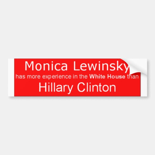 Monica Lewinsky voor President! Bumpersticker (Voorkant)
