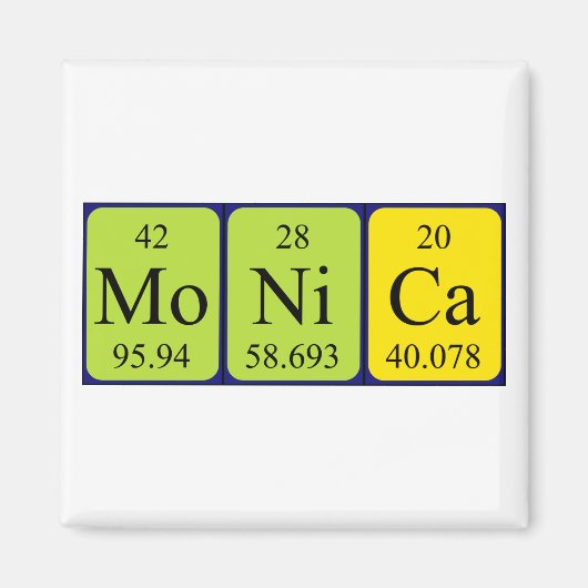 Monica Periodictable name magnet (Voorkant)