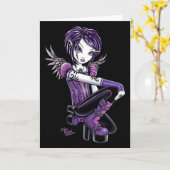 "Monica" Purple Tattoo Angel Card Kaart (Gele Bloem)