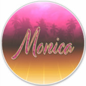 Monica Vorname Name golden pink Aufkleber Sticker (Voorkant)