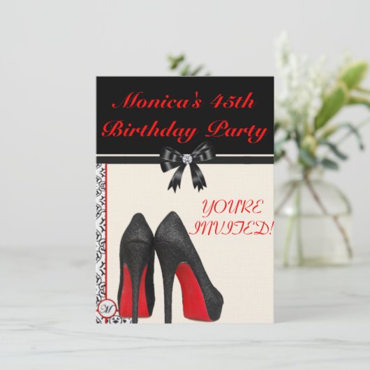 Monica's 45e verjaardag Invite Kaart (Staand voorkant)
