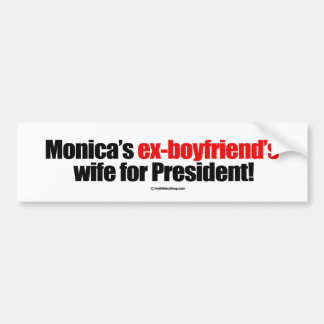 Monica's ex-vriendjesvrouw voor president - Anti-A Bumpersticker