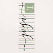 Monigram Yoga Roze en Groene Strepen Yogamat (Voorkant)