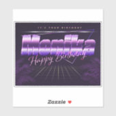 Monika Name Vorname lila retro Sticker Geburtstag (Vel)