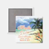 Monika's Custom Bruiloft Favor Keepsake Magnet (Voorkant / Achterkant)