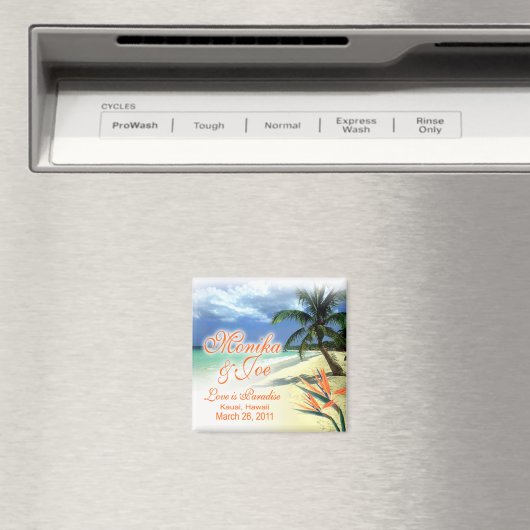 Monika's Custom Bruiloft Favor Keepsake Magnet (Insitu (Vaatwasser))