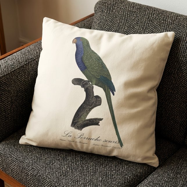 Monikerenparkiet Kussen (Monk Parakeet or Monk Parrot, Myiopsitta Monachus. Throw Pillow)