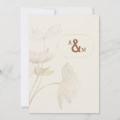 Monimalist Beige Neutral Monogram Wedding Invitati Kaart (Achterkant)