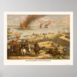 Monitor en Merrimac Battle door Kurz & Allison 186 Poster