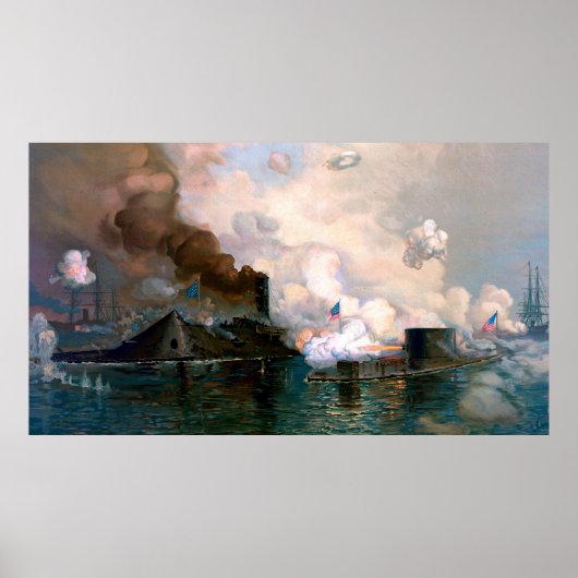 Monitor Merrimac De Eerste Gevecht Tussen Pantserd Poster (Voorkant)