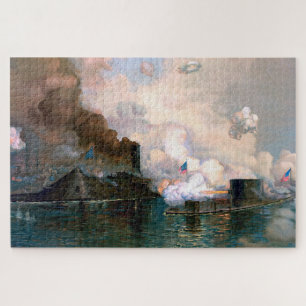 Monitor Merrimac Het eerste gevecht tussen pantser Legpuzzel