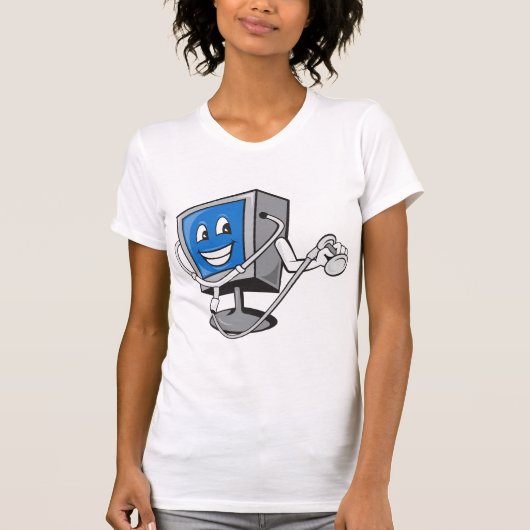 Monitor met een stethoscoop t-shirt (Voorkant)