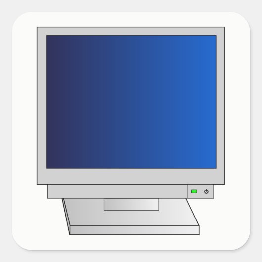 Monitor Vierkante Sticker (Voorkant)