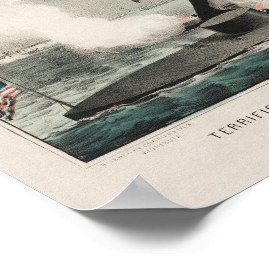 Monitor vs. Merrimac - Burgeroorlog in Ironclad Poster (Hoek)