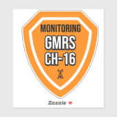 Monitoring GMRS. Channel 16 Sticker voor voertuige (Vel)