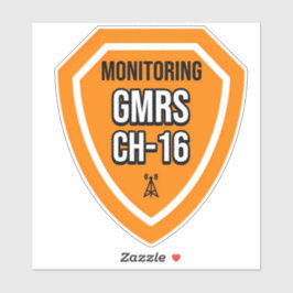 Monitoring GMRS. Channel 16 Sticker voor voertuige