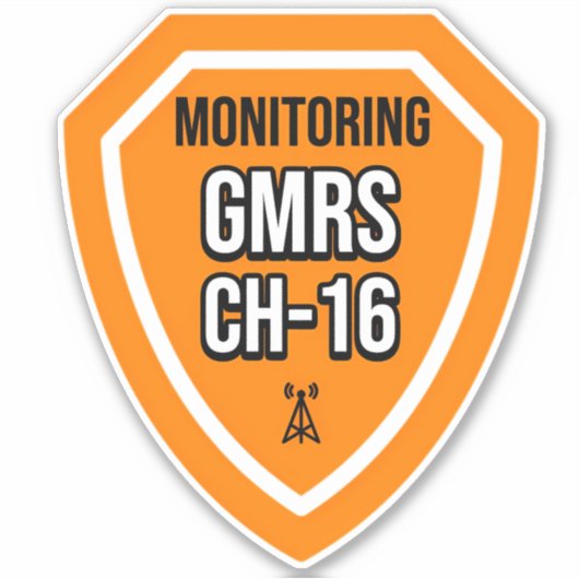 Monitoring GMRS. Channel 16 Sticker voor voertuige (Voorkant)