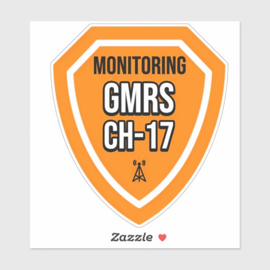 Monitoring GMRS. Channel 17 Sticker (Vel)
