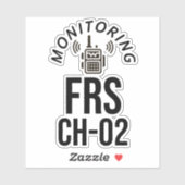 Monitoring van FRS-radiokanaal 2 Sticker (Vel)