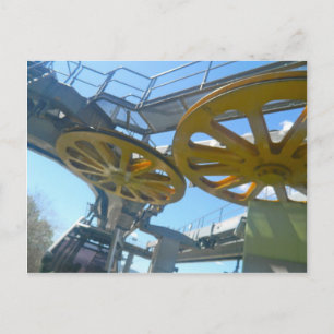 Monjuic Cable Car Gears, Aerial Tramway, Barcelona Briefkaart