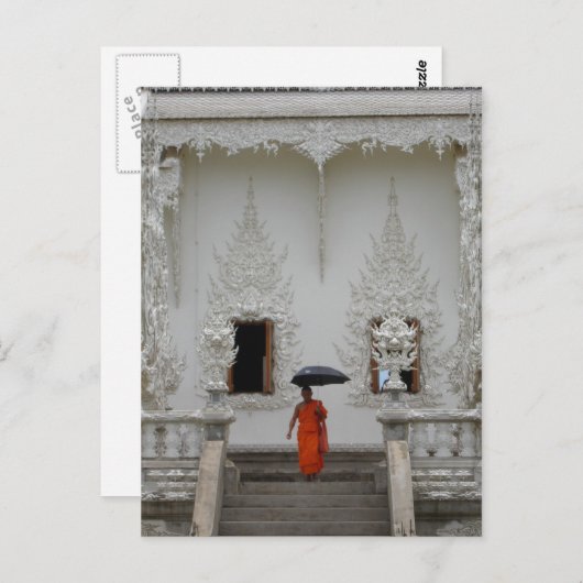 Monk bij White Temple in Chiang Rai Briefkaart (Voorkant / Achterkant)