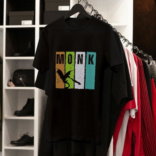 Monk Dungeon Fantasy Rollenspel Grunge T-Shirt