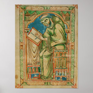 Monk Eadwine aan het werk met het manuscript, Poster