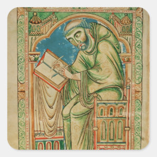 Monk Eadwine aan het werk met het manuscript, Vierkante Sticker