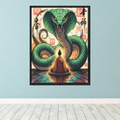 Monk en Slang Canvas Afdruk (Insitu (Houten vloer))