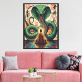 Monk en Slang Canvas Afdruk (Insitu (Woonkamer))