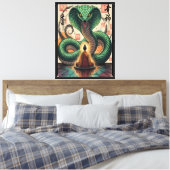 Monk en Slang Canvas Afdruk (Insitu (Slaapkamer))