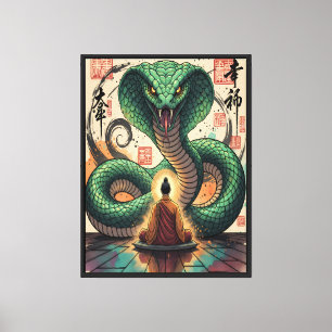Monk en Slang Canvas Afdruk