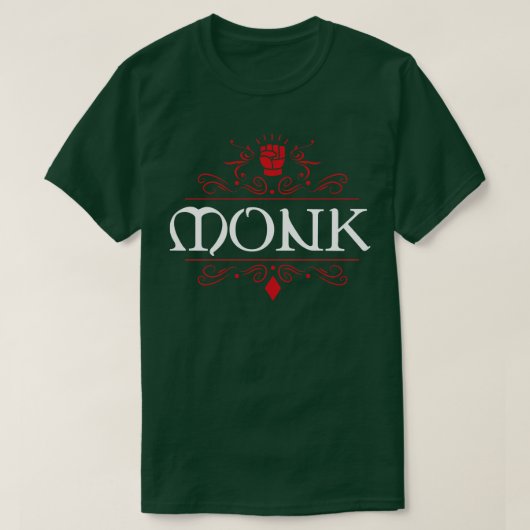 Monk Game Night Uniform Tafelblad RPG Karakter Cla T-shirt (Design voorkant)