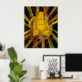 Monk in Meditation Poster (Thuiskantoor)