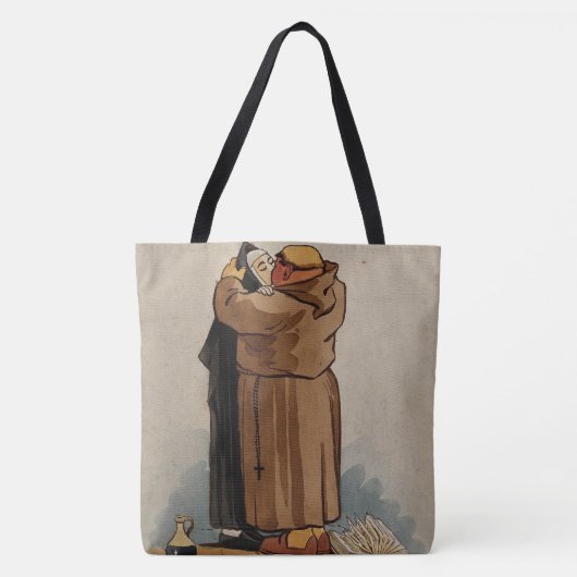 Monk kussen non, grappige Waterverf Canvas tas (Voorkant)