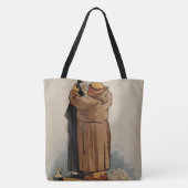 Monk kussen non, grappige Waterverf Canvas tas (Achterkant)