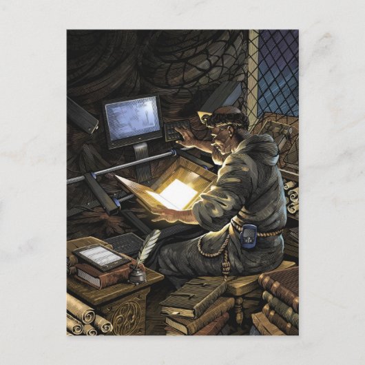 Monk met Briefkaart voor boekscanner (Voorkant)